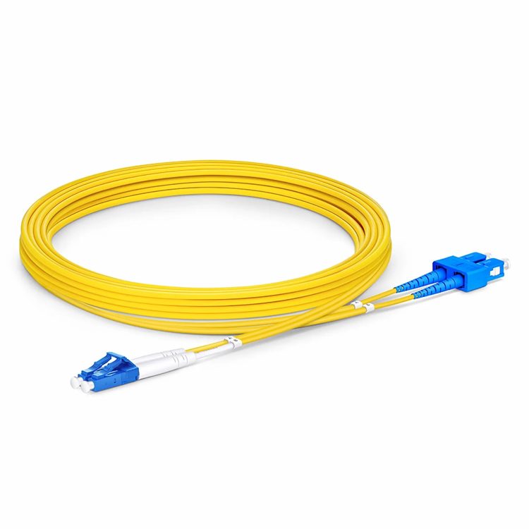1m ( 3ft ) Jarretière Optique LC UPS vers LC UPC Duplex OS2 Monomode PVC (OFNR ) 2,0mm