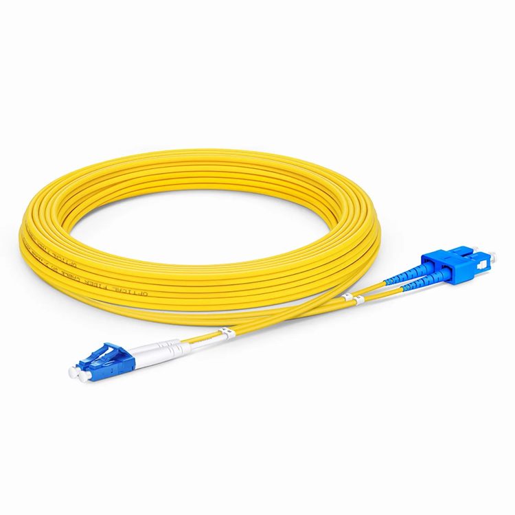 1m (3ft) Jarretière Optique LC UPC vers LC UPC Duplex OS2 Monomode PVC (OFNR) 2,0mm