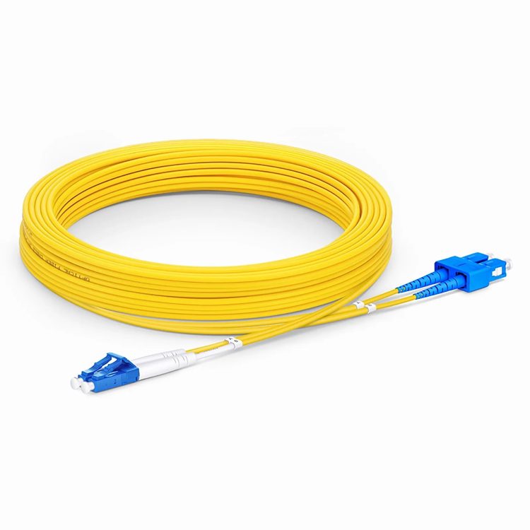 1m (3ft) Jarretière Optique LC UPC vers SC UPC Duplex OS2 Monomode PVC (OFNR) 2,0mm